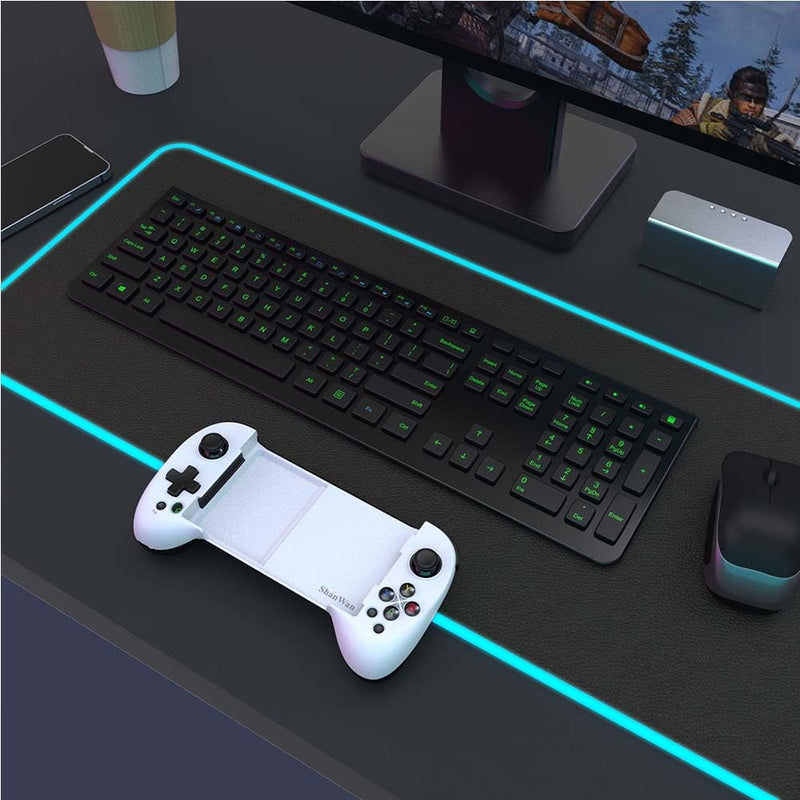 Mobile Game Controller for iPhone/Android with 4 Mapping Button/Joystick Can Adjust Height Phone Game Controller - PS Remote Play, Xbox Cloud, Steam Link, GeForce NOW (For iPhone&Android, White-3) For iPhone&Android