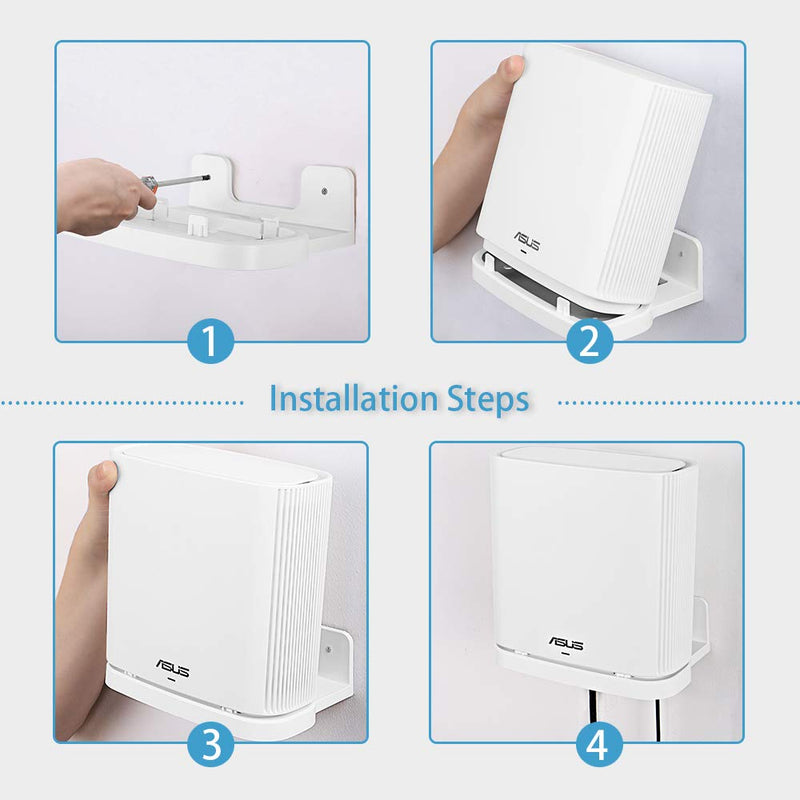 Wall Mount Holder for ASUS ZenWiFi AX Whole-Home Tri-Band Mesh WiFi 6 System (XT8)(CT8)(XT9),Simple and Sturdy Wall Mount Holder Stand Bracket by HOLACA (1 Pack, White) 1 Pack