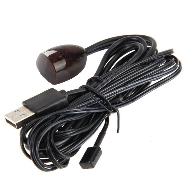IR Repeater Transmitter Kit Up to 15FT Signal Range - Infrared Remote Control Extender Universal IR Blaster Emitter with Receiver for Cable Box/STB/Amplifier (USB Powered, 10FT) 1 to 1 IR Repeater