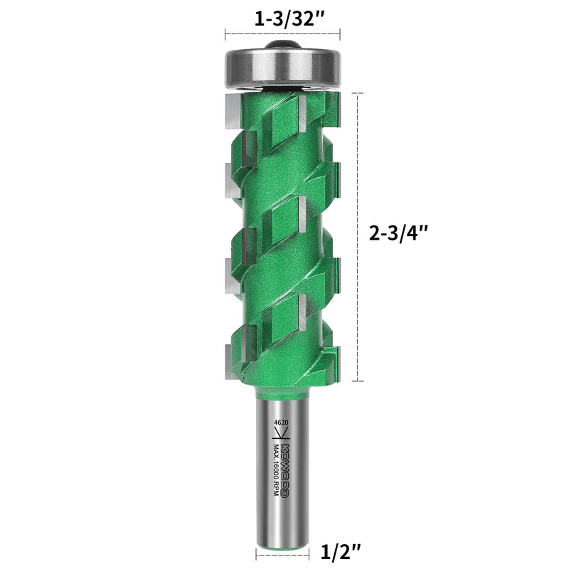 PRO Flush Trim Router Bit(20 Flutes) 1/2" Shank,2-3/4"Cut Length 20 Flutes