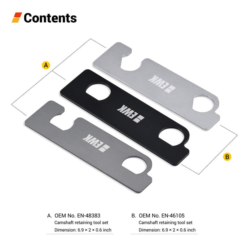 EWK 3 Pcs GM Camshaft Retaining Tool Kit EN 48383 & EN 46105 for Cadillac, Buick, Saturn, Pontiac, Chevrolet, Chevy 2.8L 3.0L 3.6L