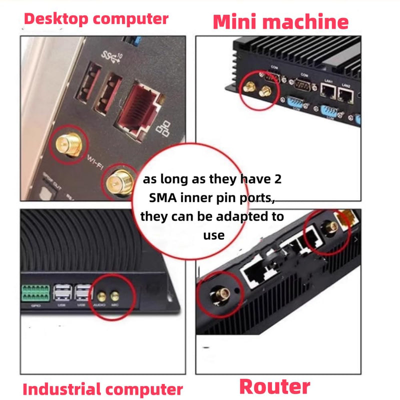 SAMXI SMA WiFi 2T2R Dual Band Wi-Fi Moving Antenna 2.4G/5G Wi-Fi 6e for ASUS Rog Strix Z270 Z370 X370 Z390 Z490 X570 Z170 X299 /Gaming B550-PLUS B650-PLUS B760-PLUS PC Desktop Computer
