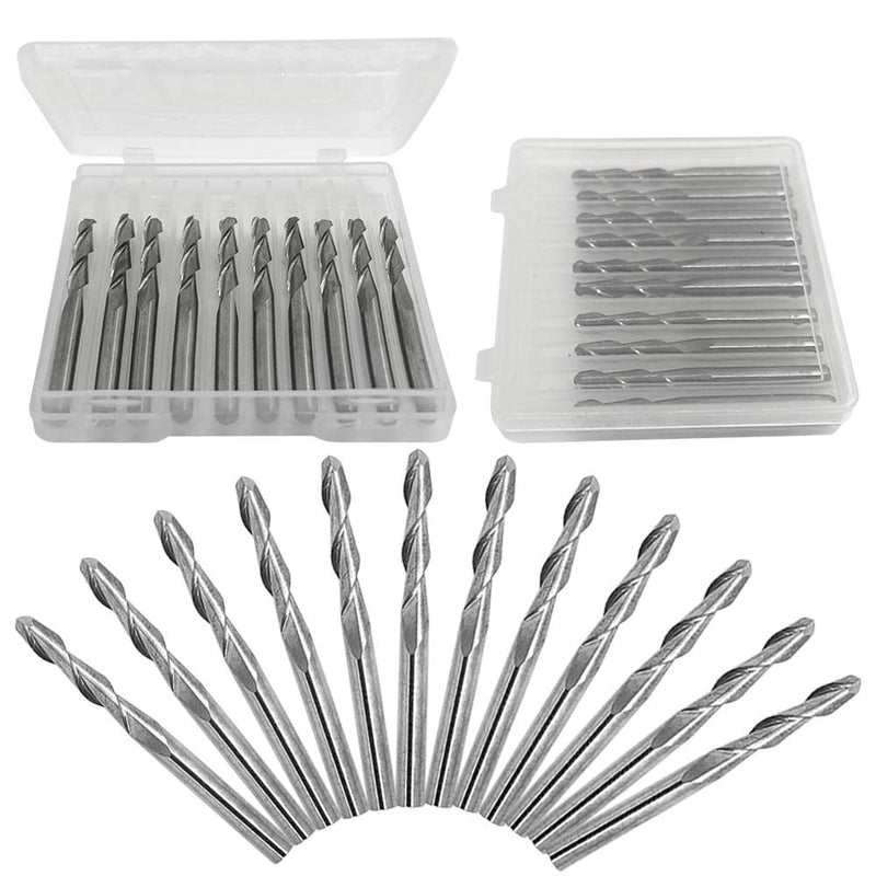 Afunta Ball End Mill 3.175mm 2mm Cutting Diameter Tungsten Steel 17mm Groove Length Pack of 12