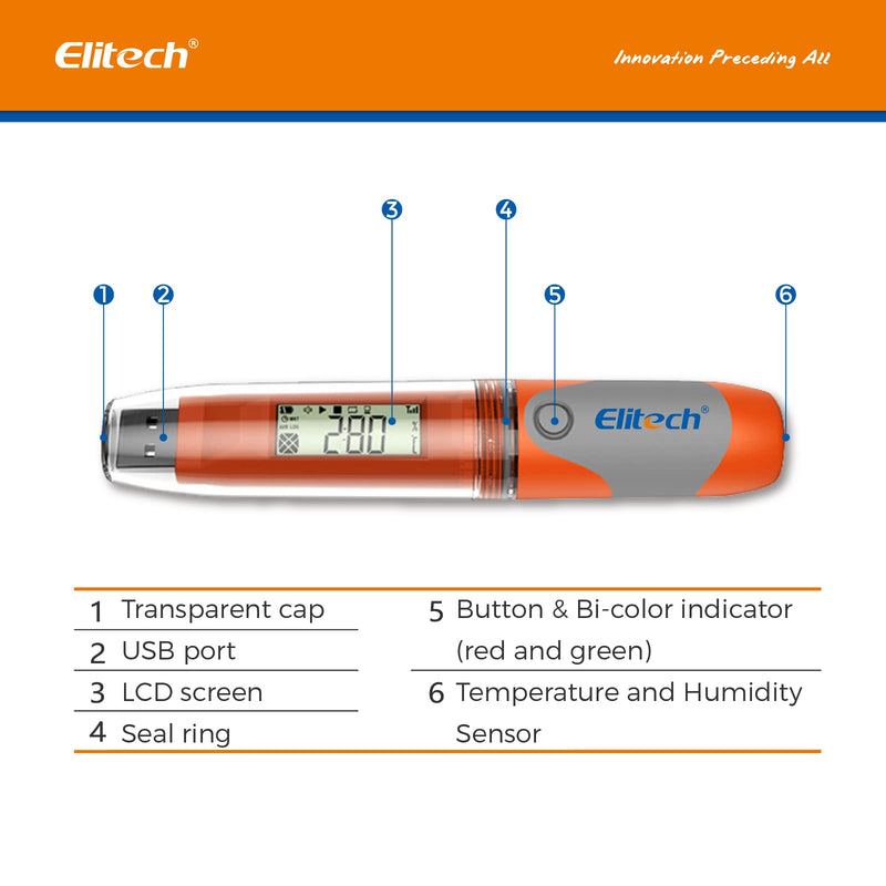 Elitech RC-51H PDF Reusable USB Temperature and Humidity Data Logger RC-51H (Temperature + HUMD)