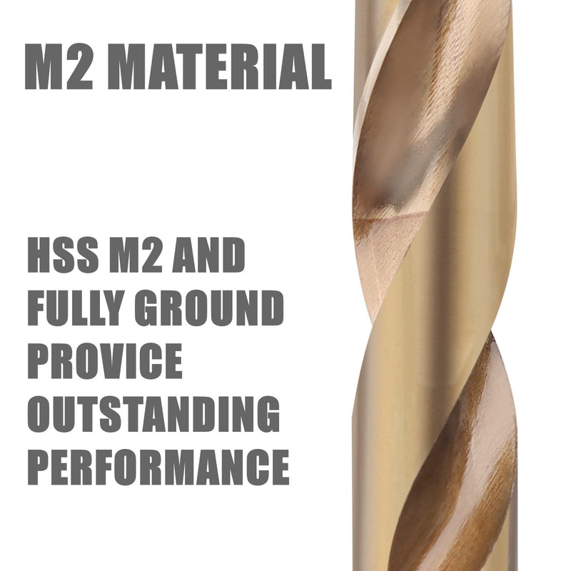 1-1/2'' Twist Drill Bit, HSS M2 Quick Change Jobber Drill Bit with 1/2'' Round Shank, 118 Degree Split Point, Ideal for Steel, Copper, Aluminum, Zinc Alloy, Wood and Plastic 1-1/2''