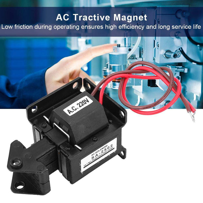 Push Pull Electromagnet AC Pull Magnet Electromagnet for Industrial Automation 220V AC 14.7N 15mm Stroke SA-2502 Mini Valve Magnetic Drive Electromagnet