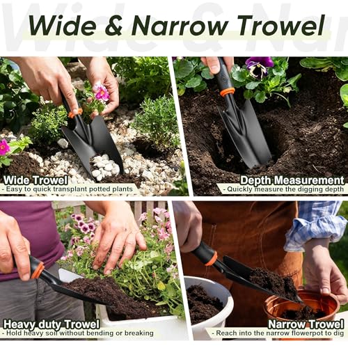 Joyfair 12 Pcs Gardening Tools & 8 Pcs Stainless Steel Garden Tool Set