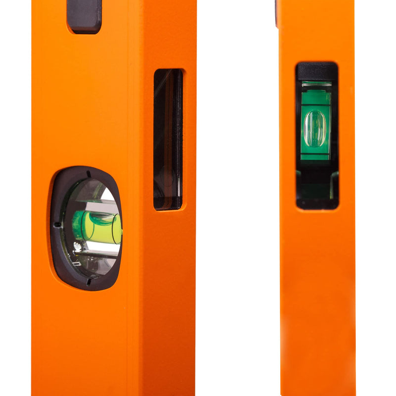 MIVOS - Aluminum spirit level 80 cm with mirror function - 3 precise levels - spirit level with increased measuring accuracy and ergonomic aluminum profile 800 mm