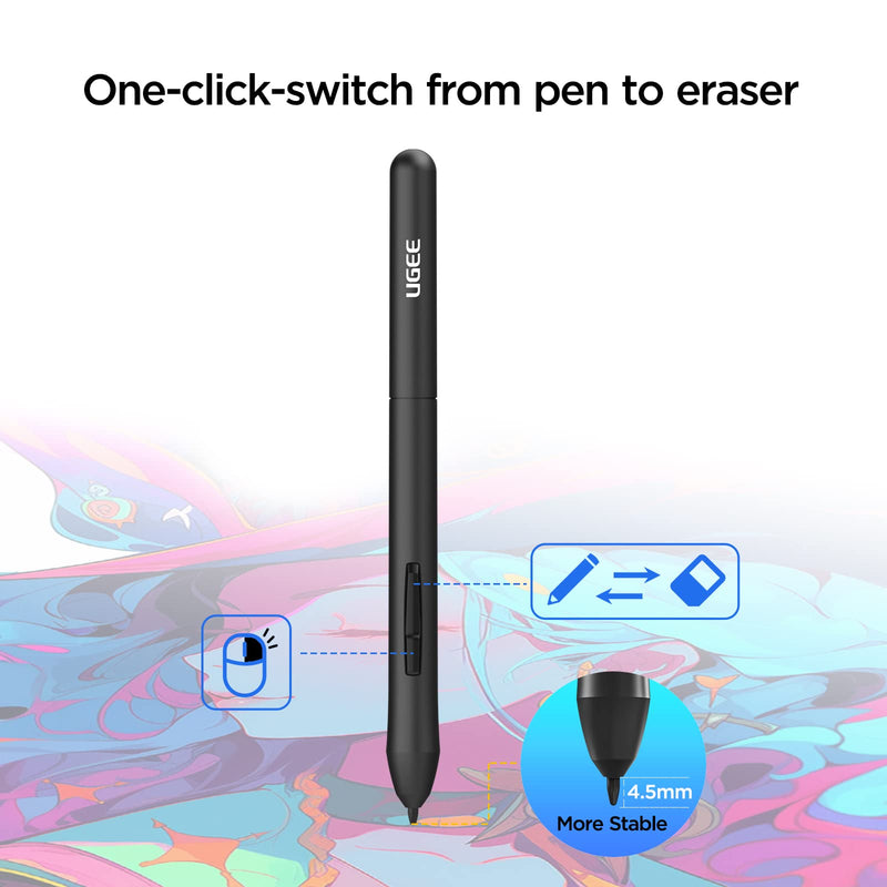 UGEE P01D Stylus for M708 V3/S640/S640W/S1060/S1060W Drawing Tablet, Battery Free Pen