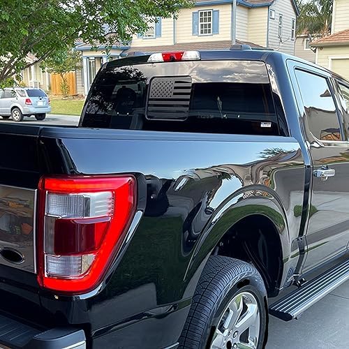 for Ford F150 F250 F350 2015-2023, Rear Middle Window American Flag Decals, Matte Black USA Flag Decal for Truck Back Window, for Ford Raptor 2015-2023 Accessories