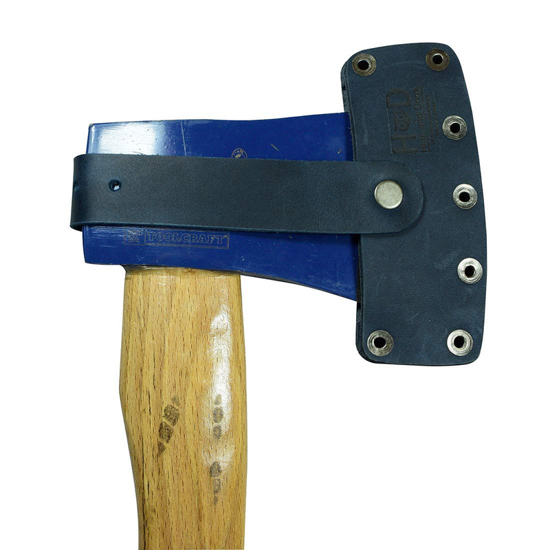 Hide & Drink, Lumberjack Hatchet Sheath, Rustic Case with Adjustable Strap, Protector Holster, Full Grain Leather, Handmade Slate Blue
