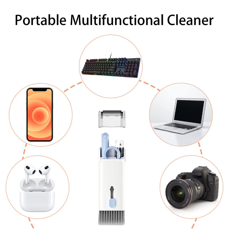 7 in 1 Electronic Cleaner kit - Keyboard Cleaner, Keyboard Cleaning Kit, Laptop Cleaner with Brush, Electronic Cleaner for Airpods pro/Laptop/Phone/Computer/Screen (Give Away a Flannel Cloth) Blue B-eight in one-blue