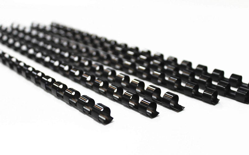 HOUYEE 1/2 Inch Plastic Binding Comb 19 Ring, 90 Sheet Capacity, Letter Size Black Comb Binding Spines (200 Pack) 1/2" ( 90 sheet capacity)