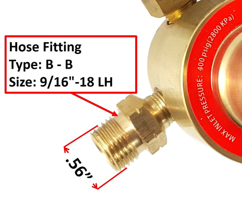 SÜA - Propane Regulator Welding Gas Gauges - CGA-510 - Rear Connector - LDP Series - Check All the Pictures and Read the Full Description of This Product to Make Sure it fits Your Tanks and Hoses.
