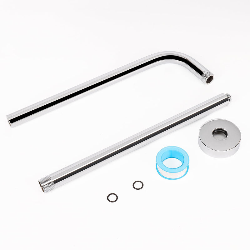 NearMoon Shower Arm, Extra Extension Arm with Flange, Stainless Steel Wall-Mounted Showerhead Extender Pipe (24 Inch, Chrome Finish) 24 Inch