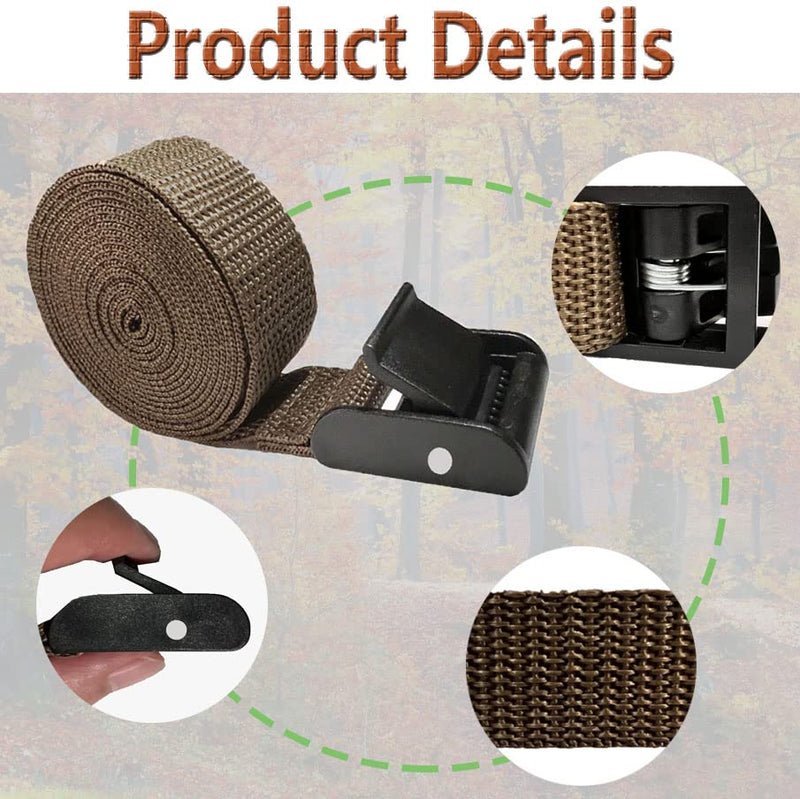4 Pack Trail & Game Camera Mount Tree Straps with Snap, 185cm/6ft Foldable Nylon Fiber Strap Portable UV Resistant Sturdy Buckle Easy to Use for Trail Cameras Accessory