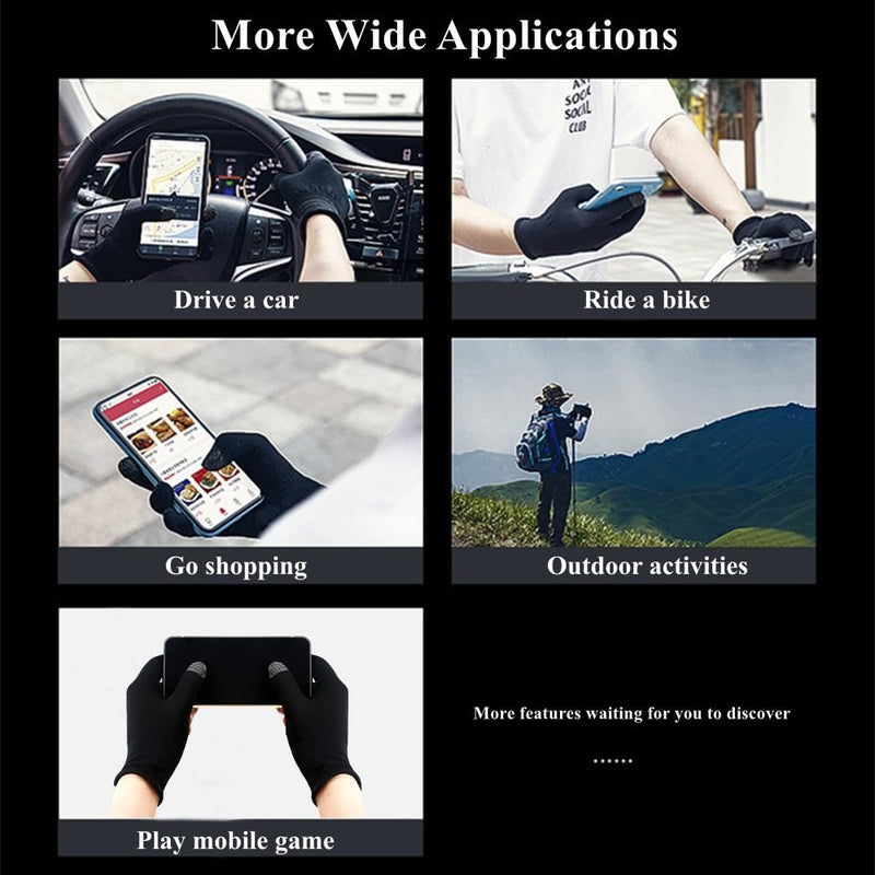 Two Finger Touchscreen Gloves, Ultra-Thin Breathable Gaming Gloves for Sweaty Hands, Anti Sweat Thumb and Index Game Gloves for Mobile Phone/iPad Tablet