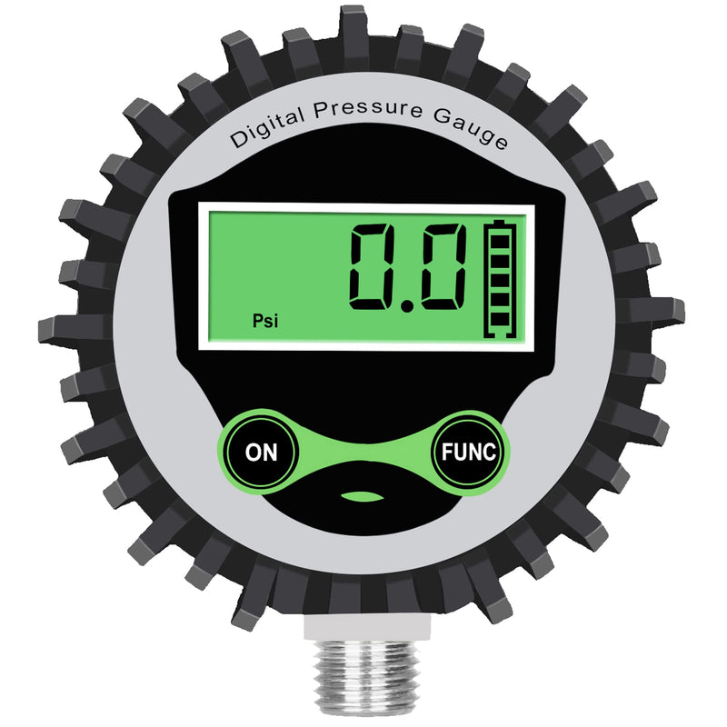 Uharbour Digital Pressure Gauge, Low Pressure Gauge with 1/4" NPT Bottom Port and Rubber Protector, 0-60psi, Accuracy 1%, Resolution 0.1psi... 5-60PSI Lower Mount