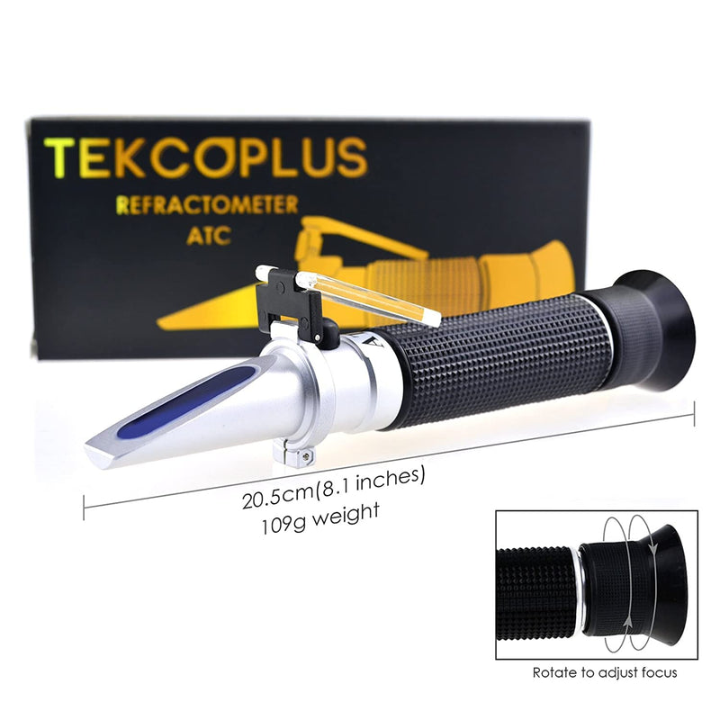 0-10% Brix Refractometer for Testing Sugar Content Maple sap Syrup, Low-Concentrated Sugar Solutions, Tea, Portable Hand Held Sugar Content Measurement with ATC Function and LED Light, pipettes