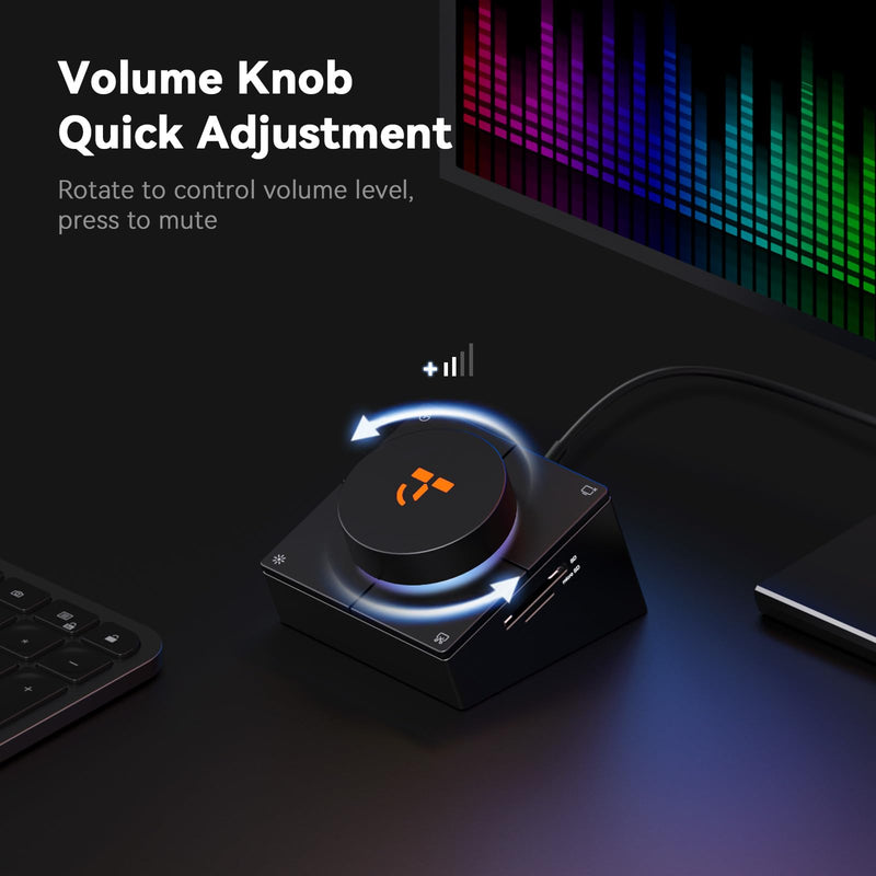 TobenONE 10-in-1 Shortcut-Key Docking Station with 4 Shortcut Button and Volume Knob, USB C Dock with 4K@60Hz HDMI, 100W PD, 3 USB, Ethernet, Audio, SD/microSD for MacBook, Windows, Chrome, Mac mini 10 in 1 Ultra