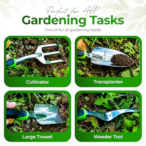 Garden Tools Set 8 PCS Heavy Duty Stainless Steel Gardening Tools for Women Plastic - Pack of 8