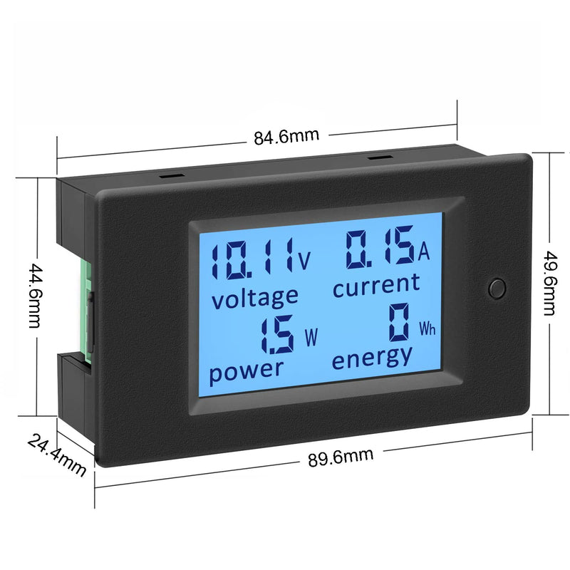 KETOTEK Voltmeter Ammeter Electricity Meter Power Meter DC 6.5~100V with 100A Shunt, Volt Ampere Watt Energy Display DC Current Voltage Meter Meter, Wattmeter Energy Meter for Solar Car 100A Multimeter+100A Shunt