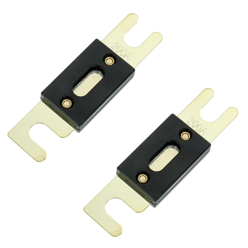 BOJACK 2 PCS. 200A ANL fuse holder and 2 PCS. 200 Amp 32 VDC ANL fuses for audio and video systems