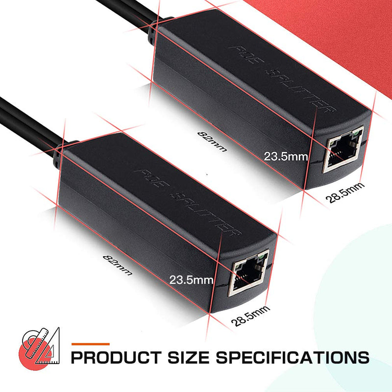 ipolex Gigabit PoE Power Over ethernet Splitter Adapter 48V to 12V, DC Jack 5.5x2.1mm, IEEE 802.3af/at Compliant 10/100/1000Mbps PoE Splitter with 12V Output for Surveillance Camera CCTV & VoIP Phone Gigabit POE Splitter