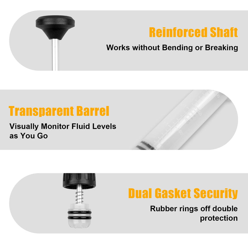 200CC Fluid Extractor Pump, Oil Change Syringe with Hose, Manual Fluid Extractor/Fill Pump for Car Fluid Transfer