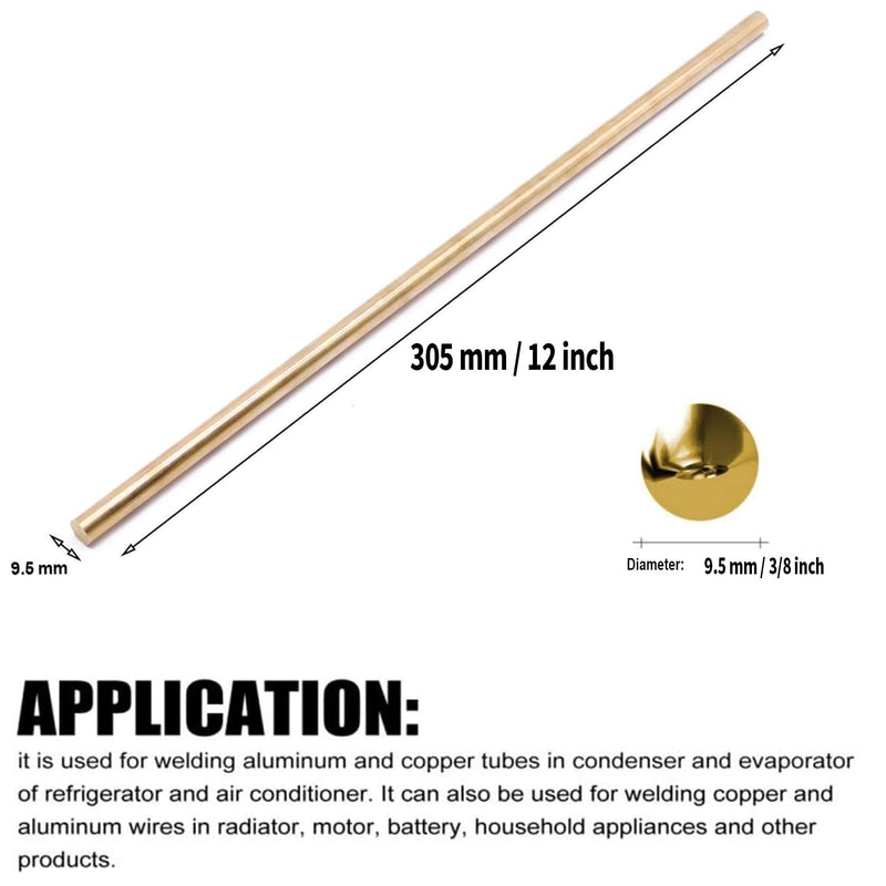 4PCS 3/8 inch Solid Round Brass Rod Lathe Bar Stock Kit for DIY Craft Tool, 9.5mm / 3/8 inch in Diameter 12 inch in Length 3/8 Inch - 4PCS