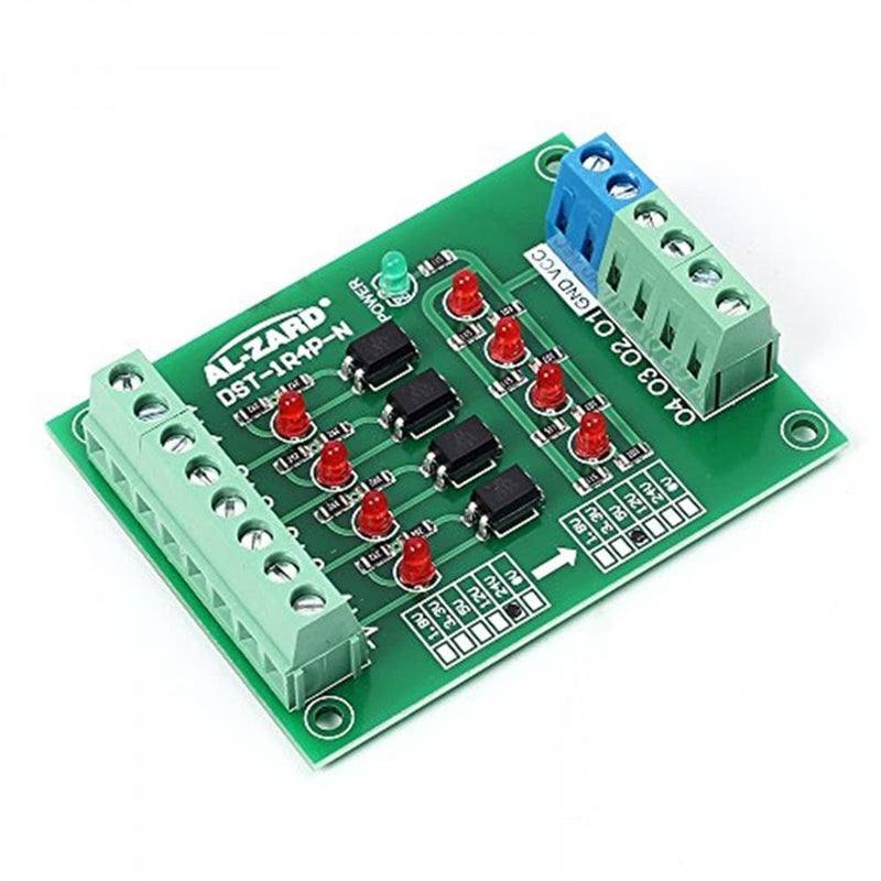 Optocoupler Insulation Module, 4 Channel Optocoupler Isolation Board, 12 V to 3.3 V PLC Signal Converter Board, Output Signal Converter