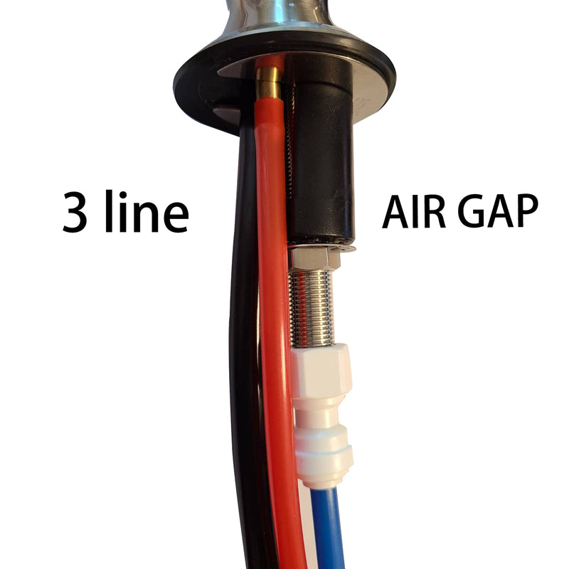 Air Gap 3 Line Lead-Free RO Faucet Drinking Water Filtration Reverse Osmosis Faucet (Brushed Nickel) NSF Certified Brushed Nickel