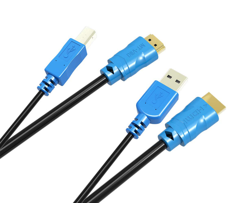 MT-VIKI 2 Pack USB KVM Cable - 6ft, 4K HDMI USB A/B Twin Cord for Standard KVM Switch