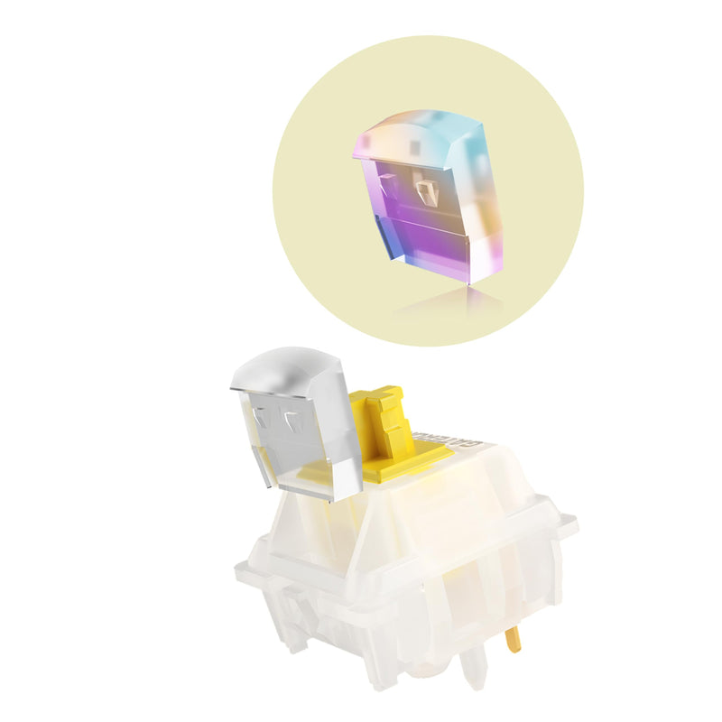 GATERON Milky Yellow Pro V3 Keyboard Switches, Pre-lubed Linear 5 pin for All MX Mechanical Keyboard (90PCS) 90pcs