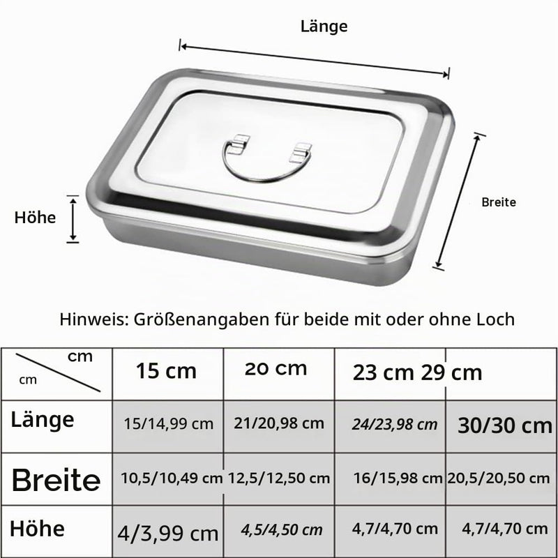 304 Stainless Steel Medical Sterilizer Box Surgical Instruments Storage Boxes for Professional Surgery, Veterinarians, Beauty Salon, Dentist Use (8 Inch (with Holes)