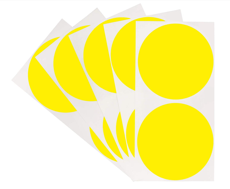 ChromaLabel 3 Inch Round Label Permanent Color Code Dot Stickers, High Visibility for Warehouse Inventory, 100 Labels per Pack, Yellow