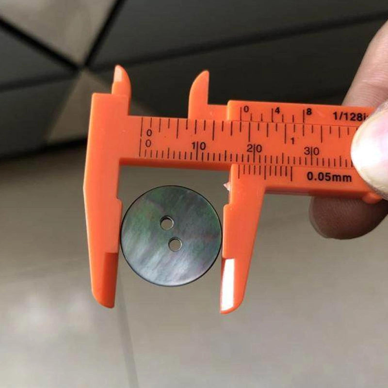 Pack of 2 Mini Calliper 80 mm, Orange Plastic Vernier Caliper with Double Scale (mm/inch), Lightweight Measuring Tool for Jewellery, Jade Buttons, Small Parts
