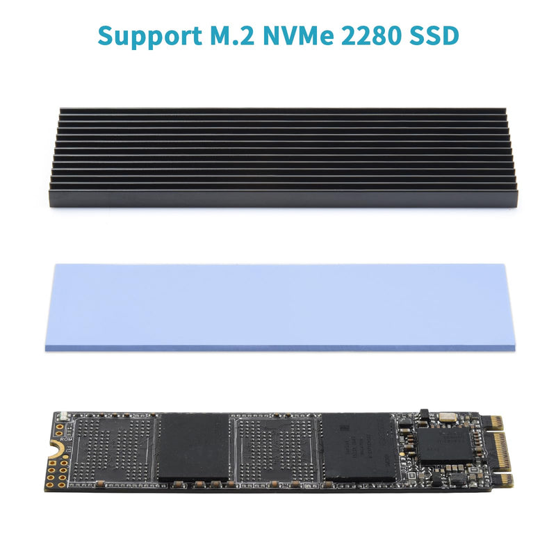 ELUTENG PS5 M.2 Heatsink 4PCS NVMe Heatsink with 4 Thermal Silicone Pads 2280 SSD Heatsink with 8 Black Rubber Straps for PC/PS5 M.2 PCIE NVMe SSD or M.2 SATA SSD