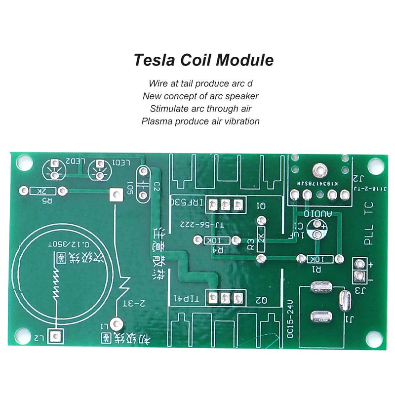 Tesla Coil Module Mini Tesla Coils Electric Module Plasma Speaker Unassembled DIY Electronic Kit Tool 15W DC 15-24V 2A Speaker Board