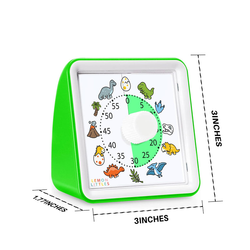 Visual Timer for Kids, Toddler, Autism, ADHD & Preschool Classroom - Animal Silent Countdown Timers - 60 Minute Productivity & Time Management Clock (Dinosaur) Dinosaur