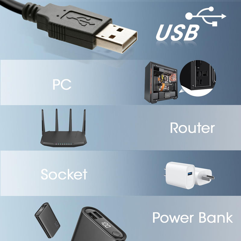 Quiet Dual 120mm USB Fan 5V with USB Extension Cable Dual Ball Bearings Cooling Fan for Router TV Box Micro Computer Cabinet Cooling