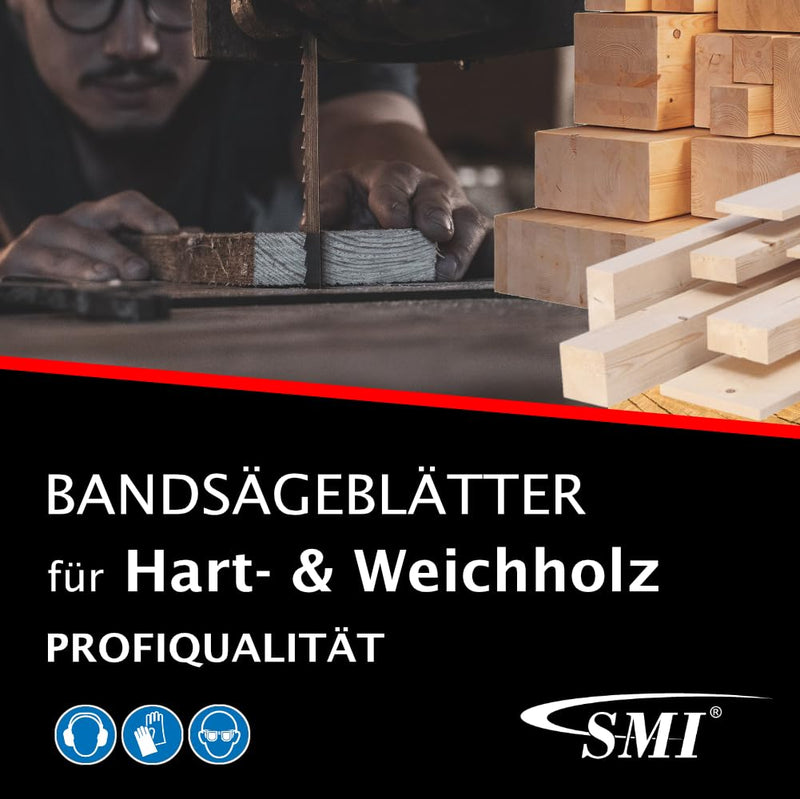 SMI Set of 3 Wood Band Saw Blades 1790 x 6 x 0.65 mm 6 ZpZ Saw Band Suitable for eg Holzstar HBS 251, Scheppach HBS261