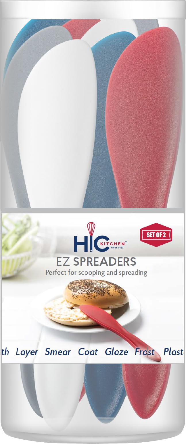 HIC Kitchen EZ Spreaders, BPA Free, Display of 16 Pairs of Spreaders Reusable Spreaders, Set/32