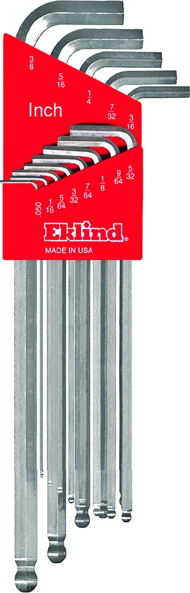 EKLIND 17322 Bright Ball-Hex L-Key Allen Wrench Combo- Extra Long Inch/MM (2 Sets 22pc) One Size