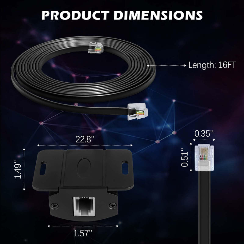 Universal Bass Knob Control with 5M/16FT Cable Extension Cable，4-Pin Bass Volume Knob for Car Amplifier.
