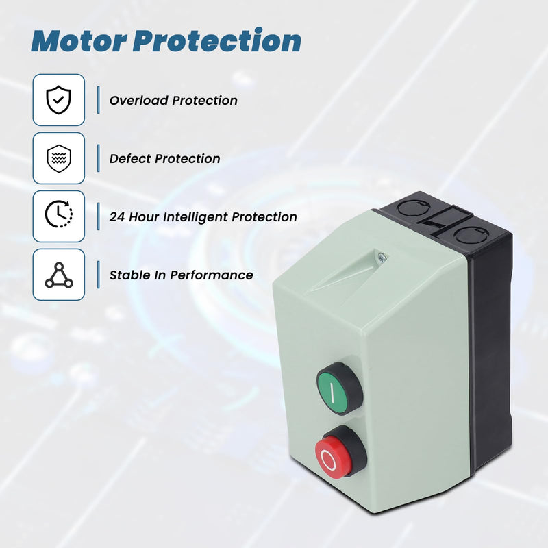 Magnetic Electric Motor Starter, IP55 Waterproof Motor Start Switch, Single-Phase 220 230 V, 3 Phases, 380, 400 V Motor Starter for Workshop