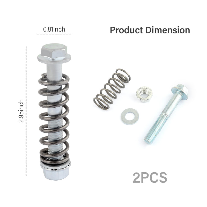 M10x1.25x75mm Exhaust Bolts and Nuts Kit,Includes 2 Sets Exhaust Manifold Bolts+Exhaust Springs+Nuts+Gaskets,Auto Parts Replacement Exhaust Bolt and Spring Hardware Kit (M10x1.25) M10x1.25