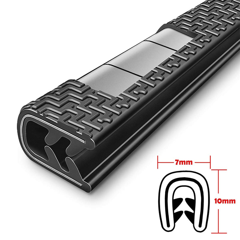 Car Door Edge Guards 33Ft(10M) Universal Fit Rubber U Shape Edge Trim Car Door Edge Protection,Car Protection Door Edge Fit for Most Car Black(No Glue Required)