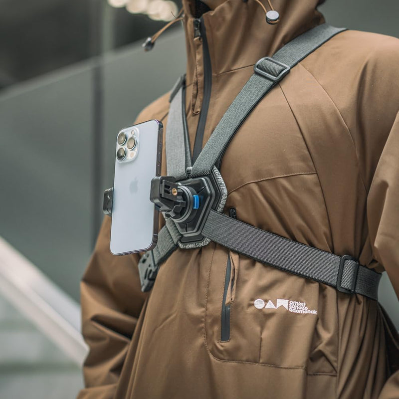 Mobile Phone Chest Strap Harness Mount，Adjustable Phone Chest Harness Holder for VLOG/POV | Balance Stability and Comfort Performance