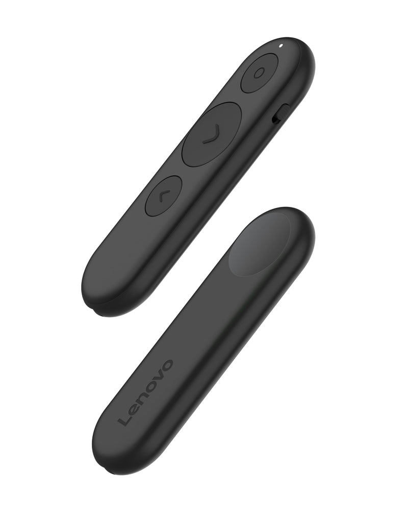 Lenovo Portable Rechargeable Presentation Remote, Wireless, Bluetooth, Digital Pointer, Lightweight, 30M Range, Black